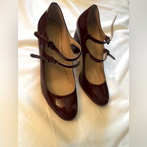 Via Spiga Dark Red Double Strap Heels